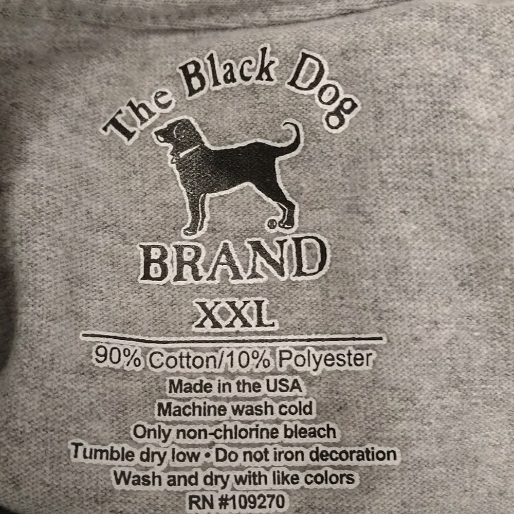 Black Dog XXL Heather Gray T Shirt Tee Mystic Bar Made in USA Chest 50" Unisex - Picture 4 of 6